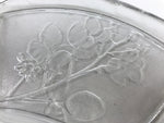 Japanese Sasaki Crystal Glass Sashimi Plate Kozara Vtg Fan Shape Plant Clear Y89