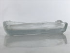 Japanese Sasaki Crystal Glass Sashimi Plate Kozara Vtg Fan Shape Plant Clear Y89