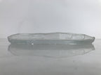 Japanese Sasaki Crystal Glass Sashimi Plate Kozara Vtg Fan Shape Plant Clear Y89