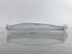 Japanese Sasaki Crystal Glass Sashimi Plate Kozara Vtg Fan Shape Plant Clear Y90
