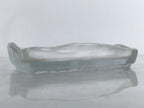 Japanese Sasaki Crystal Glass Sashimi Plate Kozara Vtg Fan Shape Plant Clear Y90