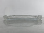 Japanese Sasaki Crystal Glass Sashimi Plate Kozara Vtg Fan Shape Plant Clear Y91