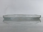 Japanese Sasaki Crystal Glass Sashimi Plate Kozara Vtg Fan Shape Plant Clear Y91