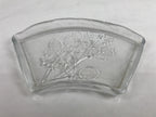 Japanese Sasaki Crystal Glass Sashimi Plate Kozara Vtg Fan Shape Plant Clear Y92
