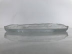 Japanese Sasaki Crystal Glass Sashimi Plate Kozara Vtg Fan Shape Plant Clear Y92