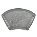 Japanese Sasaki Crystal Glass Sashimi Plate Kozara Vtg Fan Shape Plant Clear Y92