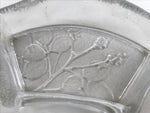 Japanese Sasaki Crystal Glass Small Serving Dish Vtg Fan Shape Plant Clear Y73