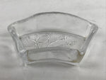 Japanese Sasaki Crystal Glass Small Serving Dish Vtg Fan Shape Plant Clear Y73