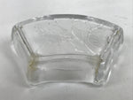 Japanese Sasaki Crystal Glass Small Serving Dish Vtg Fan Shape Plant Clear Y73