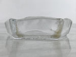 Japanese Sasaki Crystal Glass Small Serving Dish Vtg Fan Shape Plant Clear Y73