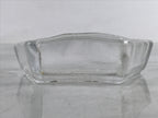 Japanese Sasaki Crystal Glass Small Serving Dish Vtg Fan Shape Plant Clear Y74