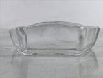 Japanese Sasaki Crystal Glass Small Serving Dish Vtg Fan Shape Plant Clear Y74