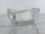 Japanese Sasaki Crystal Glass Small Serving Dish Vtg Fan Shape Plant Clear Y74