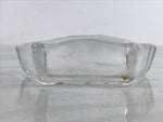 Japanese Sasaki Crystal Glass Small Serving Dish Vtg Fan Shape Plant Clear Y75