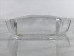 Japanese Sasaki Crystal Glass Small Serving Dish Vtg Fan Shape Plant Clear Y77