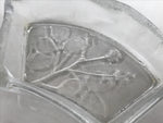 Japanese Sasaki Crystal Glass Small Serving Dish Vtg Fan Shape Plant Clear Y77