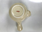 Japanese Satsuma Porcelain Lidded Teapot Vtg Kyusu Yokode Plum Beige Red Y336