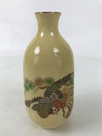 Japanese Satsuma Porcelain Sake Bottle Tokkuri Vtg Ho-oh Phoenix Bird TS820