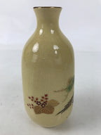 Japanese Satsuma Porcelain Sake Bottle Tokkuri Vtg Ho-oh Phoenix Bird TS820