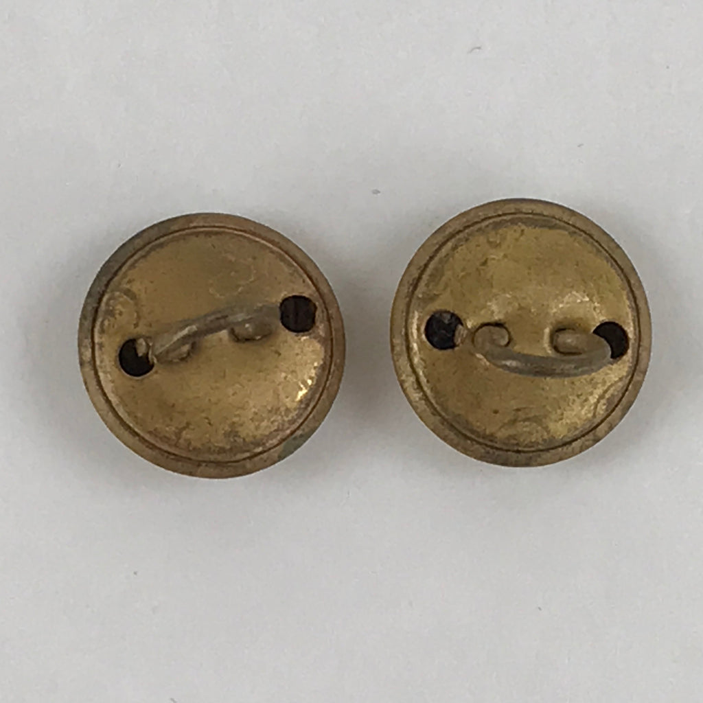 Japanese School Uniform Old Buttons Vtg Gakuran Gold Metal Showa Student JK516