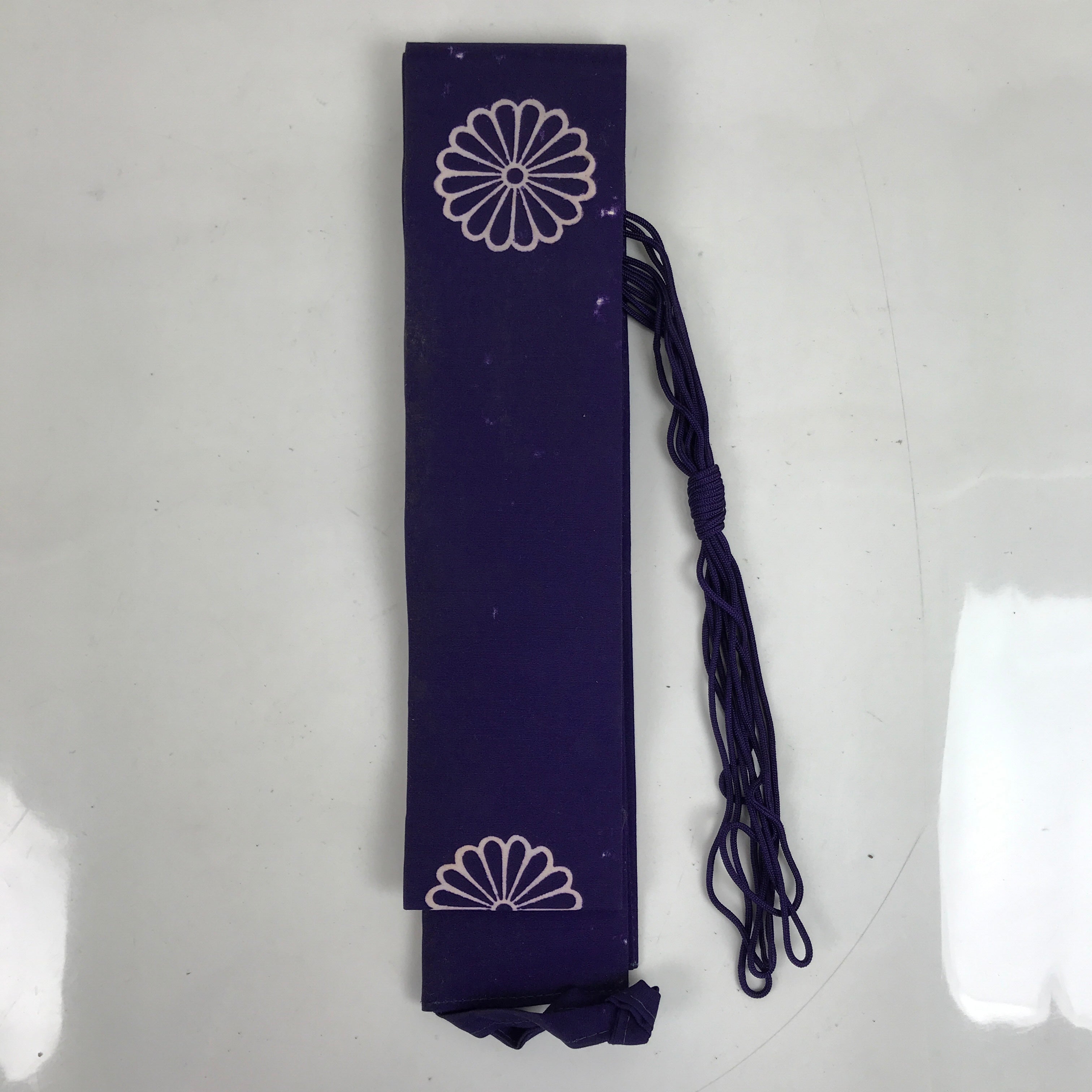 Japanese School Uniform Sash Vtg Kubikake Inuyama Toshiyori College Purple BA382