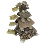 Japanese Sea Shell Kokeshi Doll Vtg 5 Turtle Stack Wobbly Head Brown Beige KF749