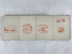 Japanese Seal Stamp Shuin Book C1930 Hotel Ski Resort Brown Fabric Cover BA267