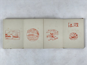 Japanese Seal Stamp Shuin Book C1930 Hotel Ski Resort Brown Fabric Cover BA267
