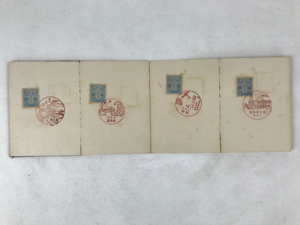 Japanese Seal Stamp Shuin Book C1930 Nagoya Tokyo Famous Location Brown BA268