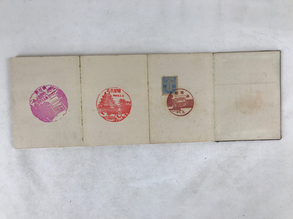 Japanese Seal Stamp Shuin Book C1930 Nagoya Tokyo Famous Location Brown BA268