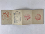 Japanese Seal Stamp Shuin Book Vtg C1930 Used Shrine Ropeway Black BA223