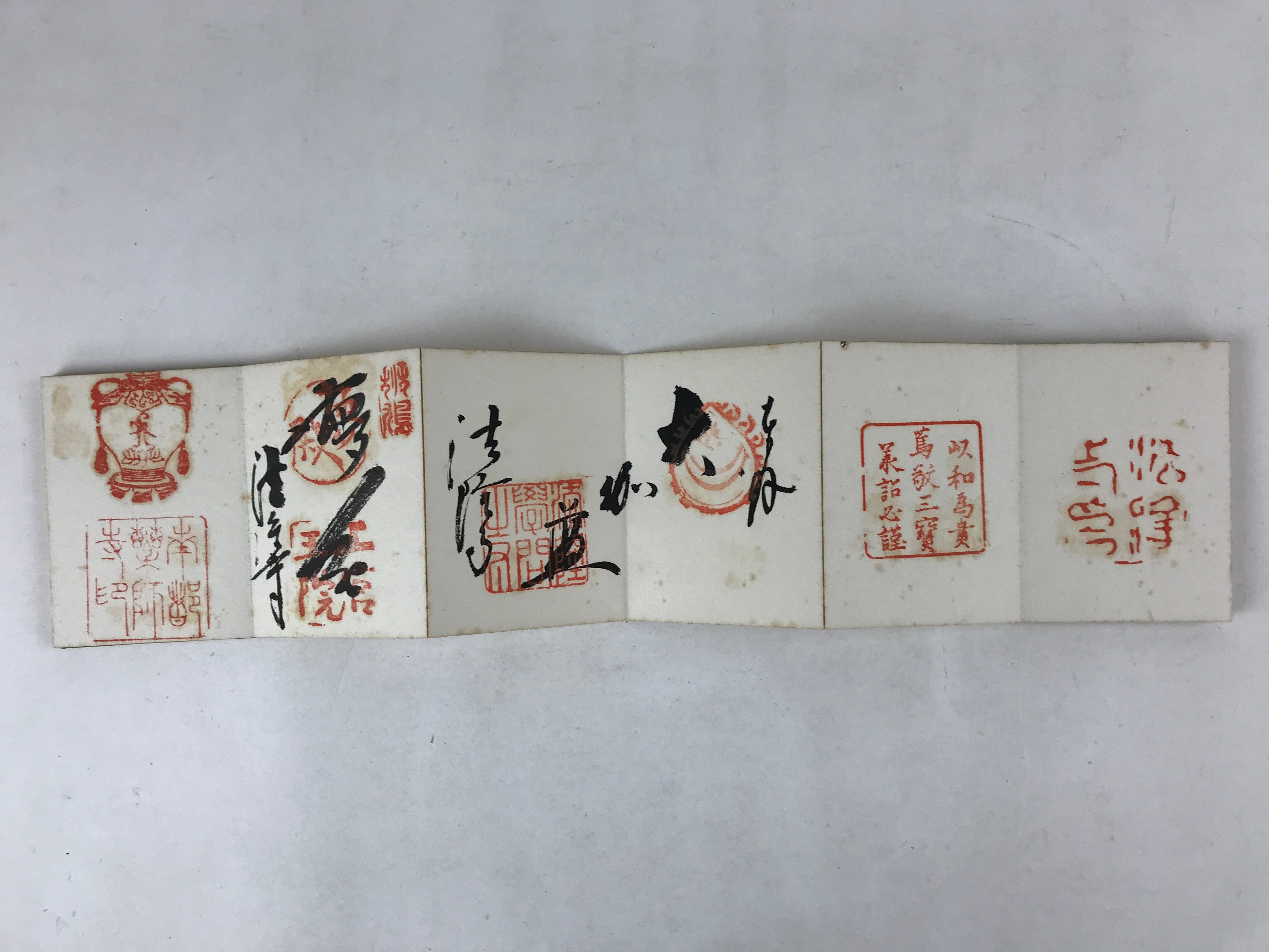 Japanese Seal Stamp Shuin Book Vtg C1950 Used Shrine Temple Case BA227