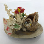 Japanese Seashell Bird Nest Flowers Decoration Vtg Figurine Onsen Souvenir ST4