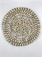 Japanese Seashell Trivet Nabeshiki Underlay Flowerpot Seashell Art White JK541