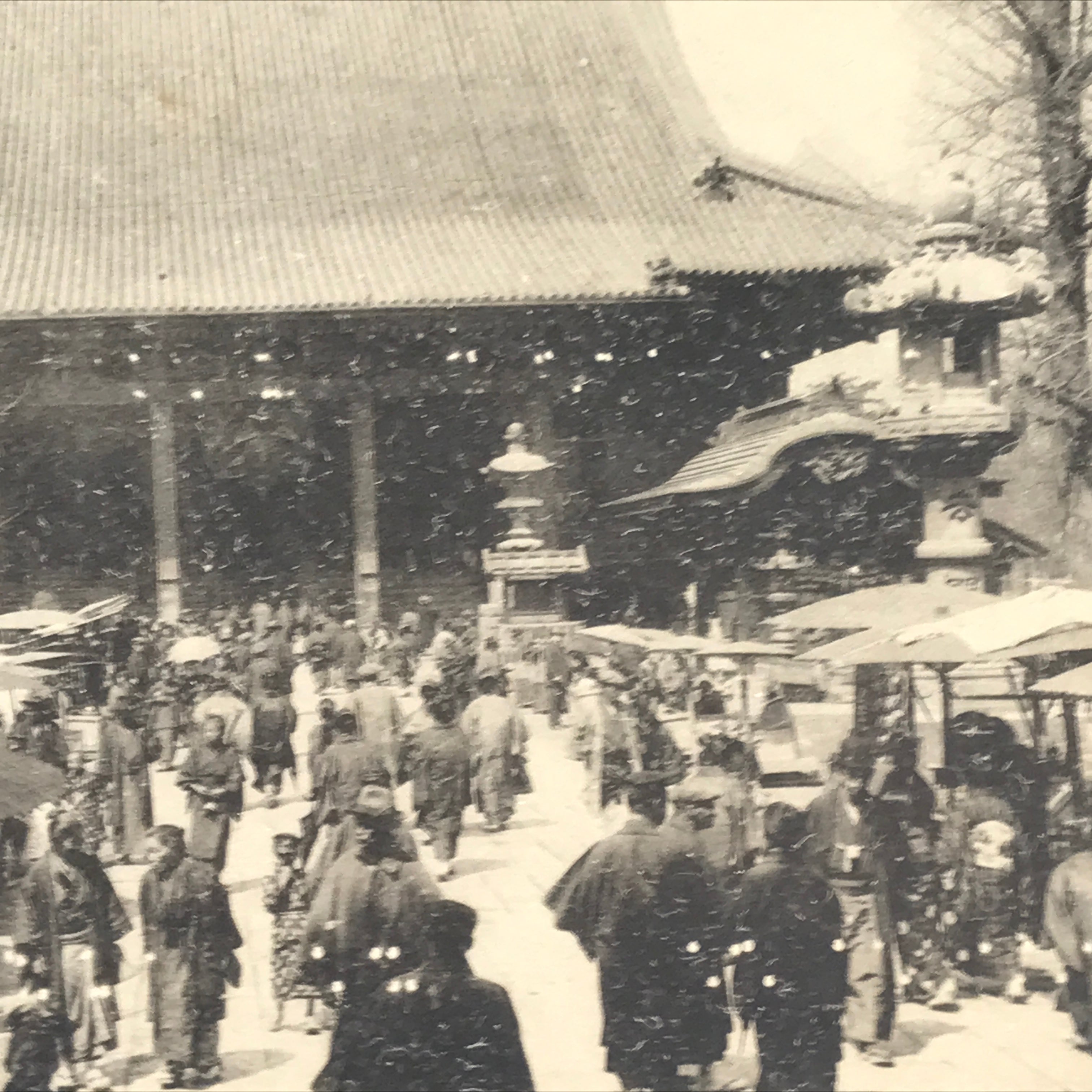 Japanese Sensoji Temple Postcard Asakusa Tokyo Souvenir Paper Black White P418