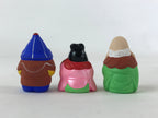 Japanese Seven Lucky Gods Painted Clay Dolls Set Vtg Decoration Wood Box BD935