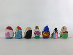 Japanese Seven Lucky Gods Painted Clay Dolls Set Vtg Decoration Wood Box BD935