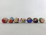 Japanese Seven Lucky Gods Painted Clay Dolls Set Vtg Decoration Wood Box BD935
