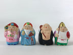 Japanese Seven Lucky Gods Painted Clay Dolls Set Vtg Decoration Wood Box BD935