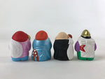 Japanese Seven Lucky Gods Painted Clay Dolls Set Vtg Decoration Wood Box BD935