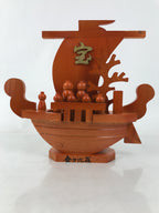 Japanese Seven Lucky Gods Wooden Treasure Ship Statue Vtg Good Fortune ST37