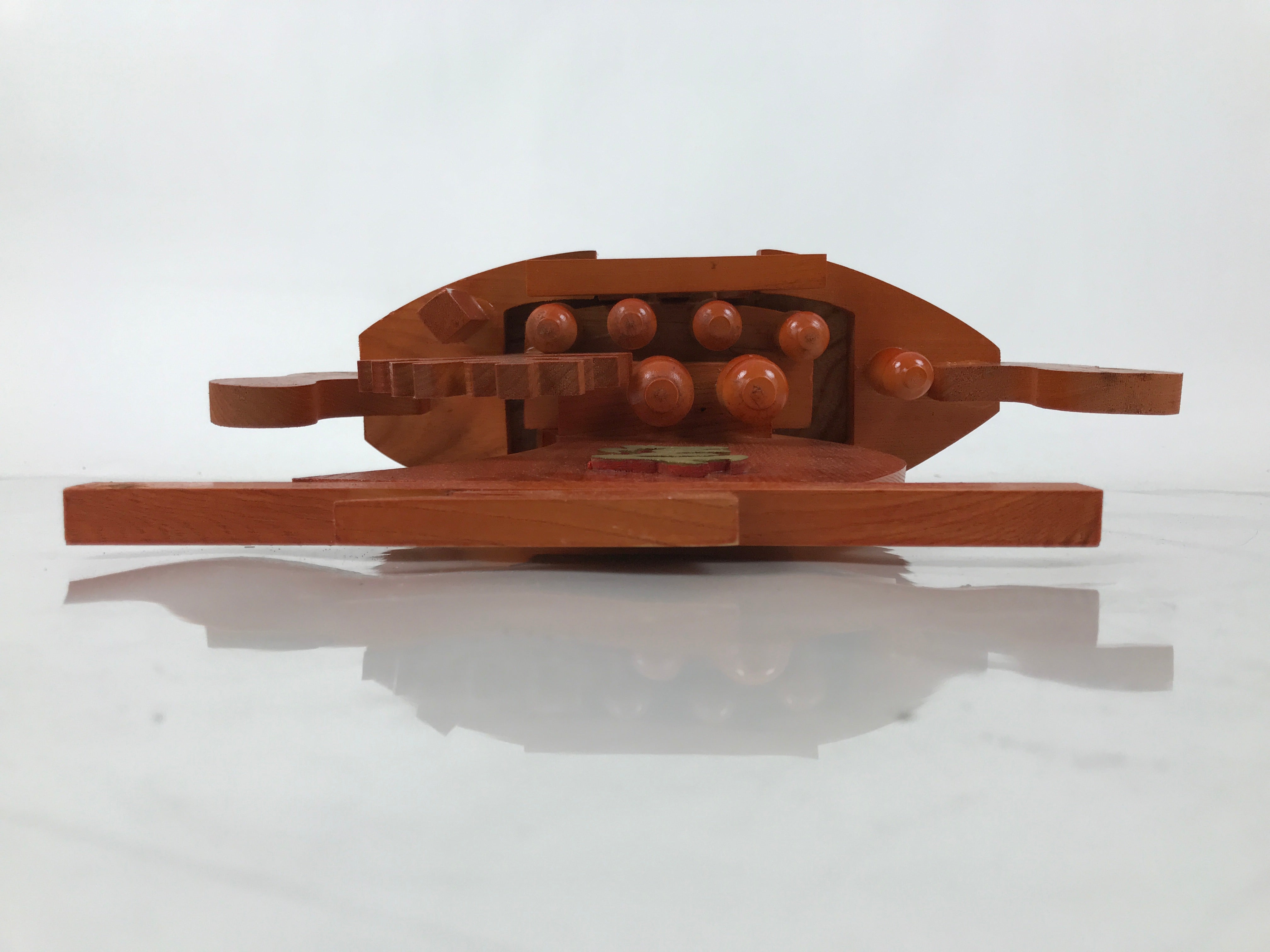 Japanese Seven Lucky Gods Wooden Treasure Ship Statue Vtg Good Fortune ST37