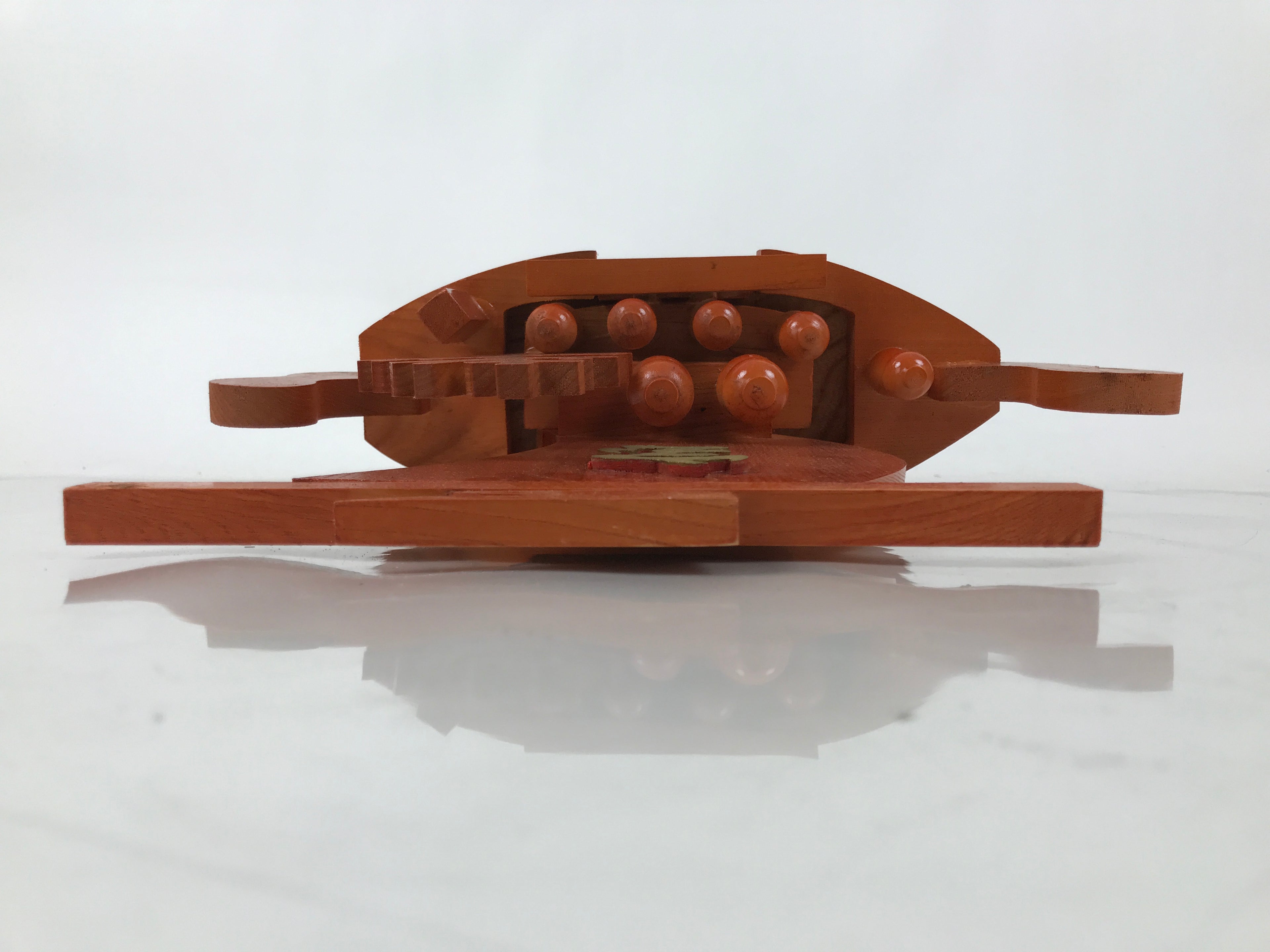 Japanese Seven Lucky Gods Wooden Treasure Ship Statue Vtg Good Fortune ST37