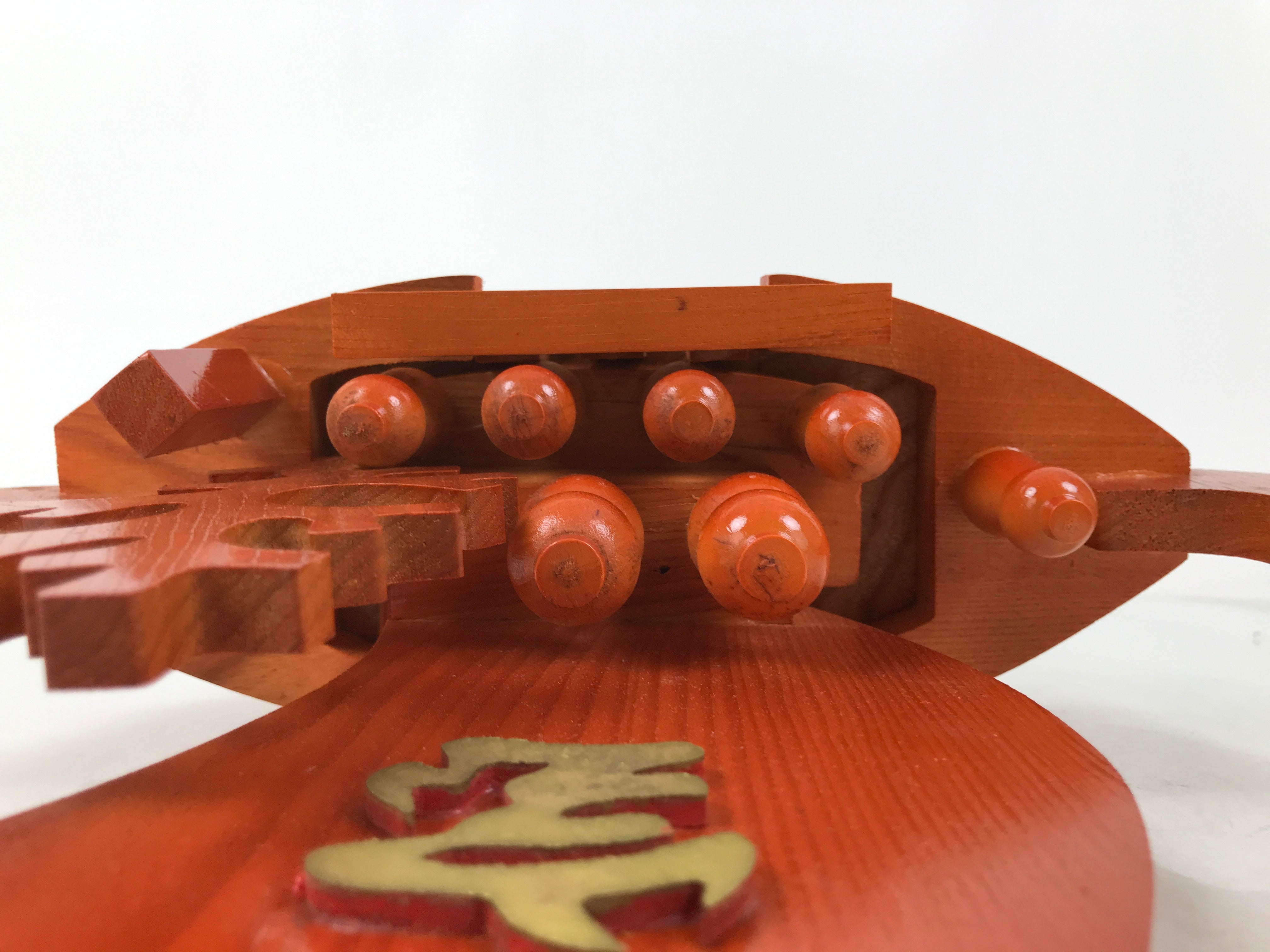 Japanese Seven Lucky Gods Wooden Treasure Ship Statue Vtg Good Fortune ST37