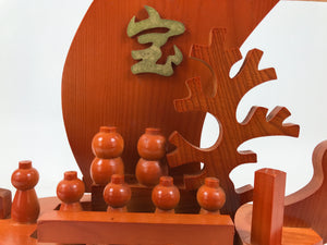 Japanese Seven Lucky Gods Wooden Treasure Ship Statue Vtg Good