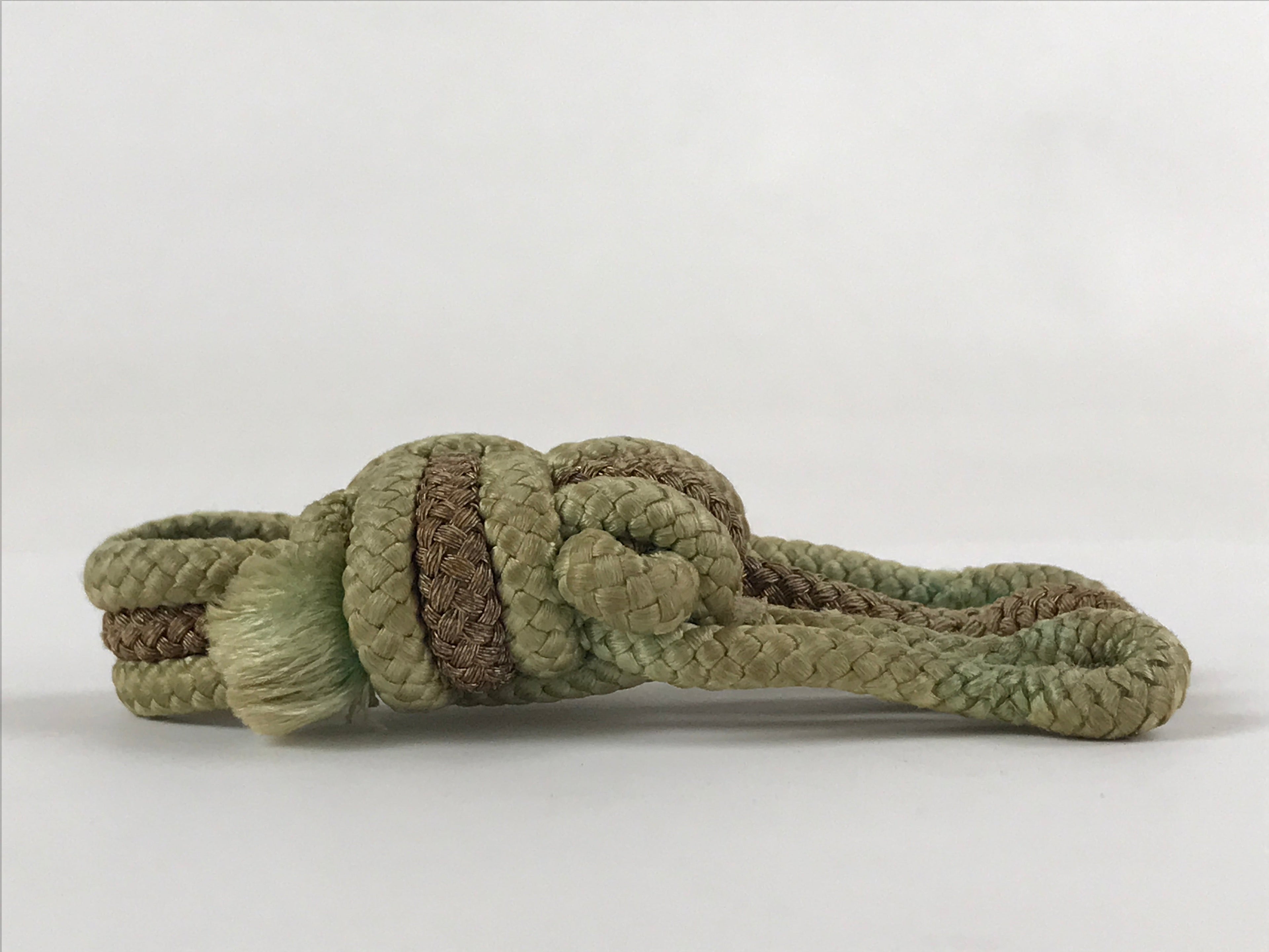 Japanese Shamisen String Anchor Neo Vtg Silk Cord Accessory Brown Green JK584