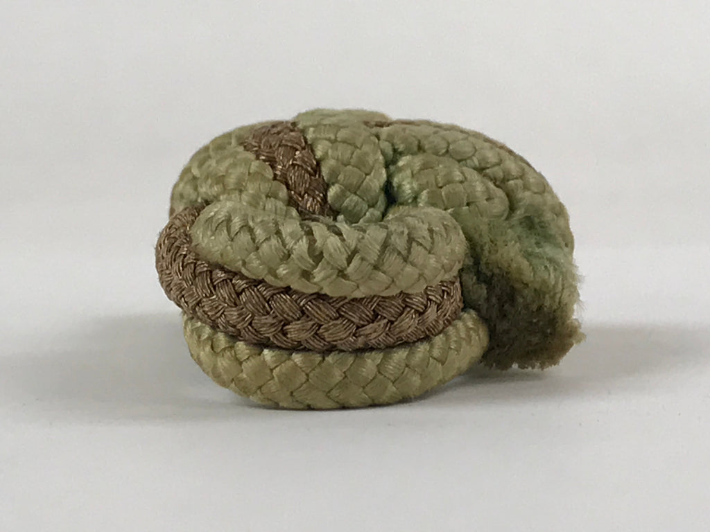 Japanese Shamisen String Anchor Neo Vtg Silk Cord Accessory Brown Green JK584