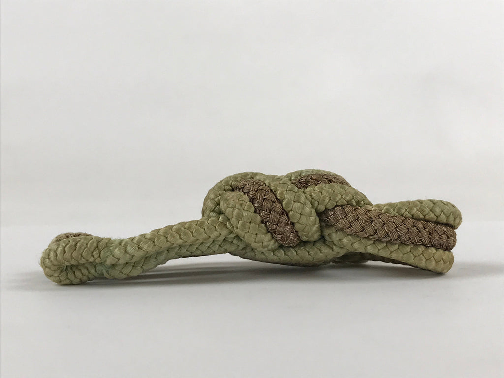 Japanese Shamisen String Anchor Neo Vtg Silk Cord Accessory Brown Green JK584
