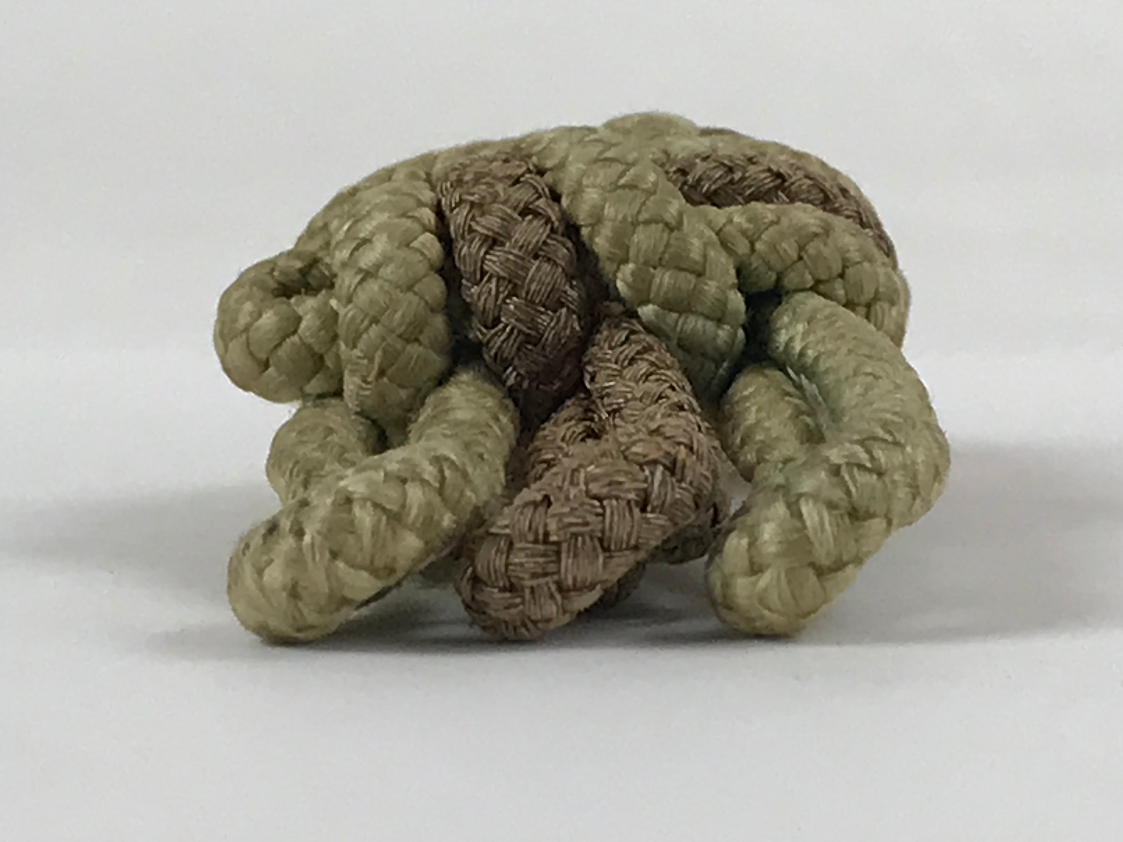 Japanese Shamisen String Anchor Neo Vtg Silk Cord Accessory Brown Green JK584