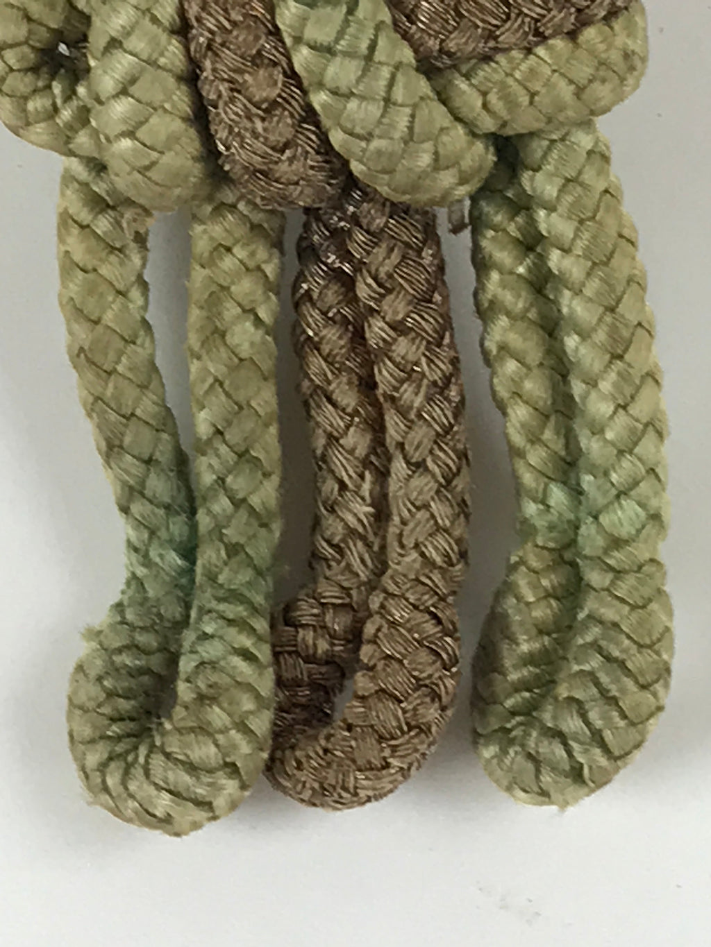 Japanese Shamisen String Anchor Neo Vtg Silk Cord Accessory Brown Green JK584